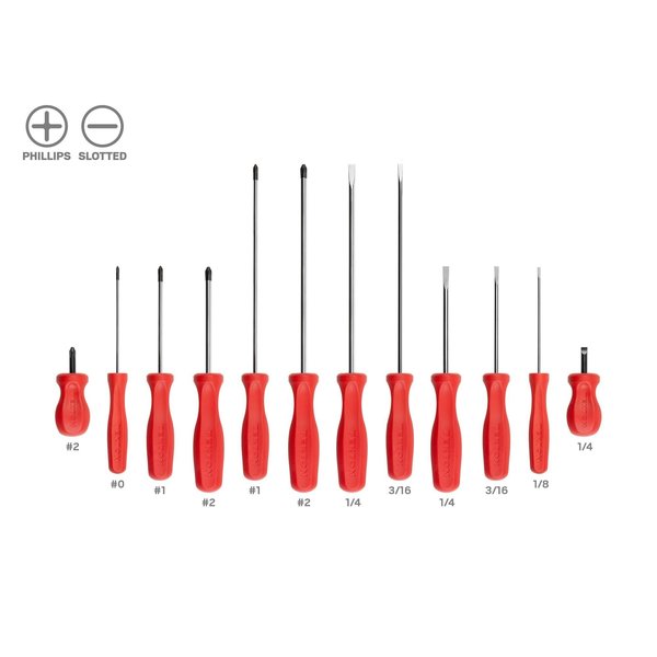 Tekton Hard Handle Screwdriver Set, 12-Piece (#0-#2, 1/8-1/4 in.) DRV44004